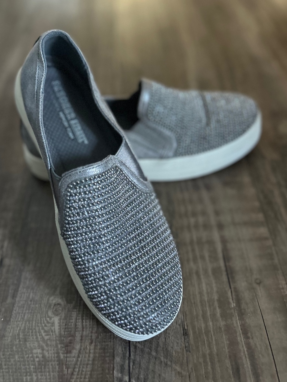 Skechers Street Double Up - Shiny Dancer Slip-On Shoes Size 8.5 Women's